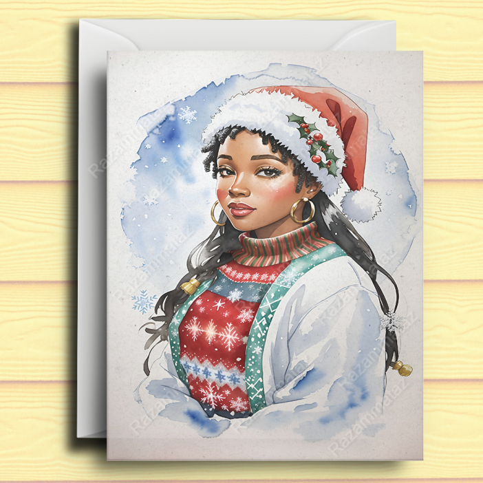 Black Girl U Christmas Card